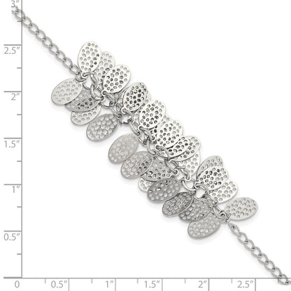 8.5 Zoll Edelstahl Oval Dangles mit 1.5 Verlängerung Armband