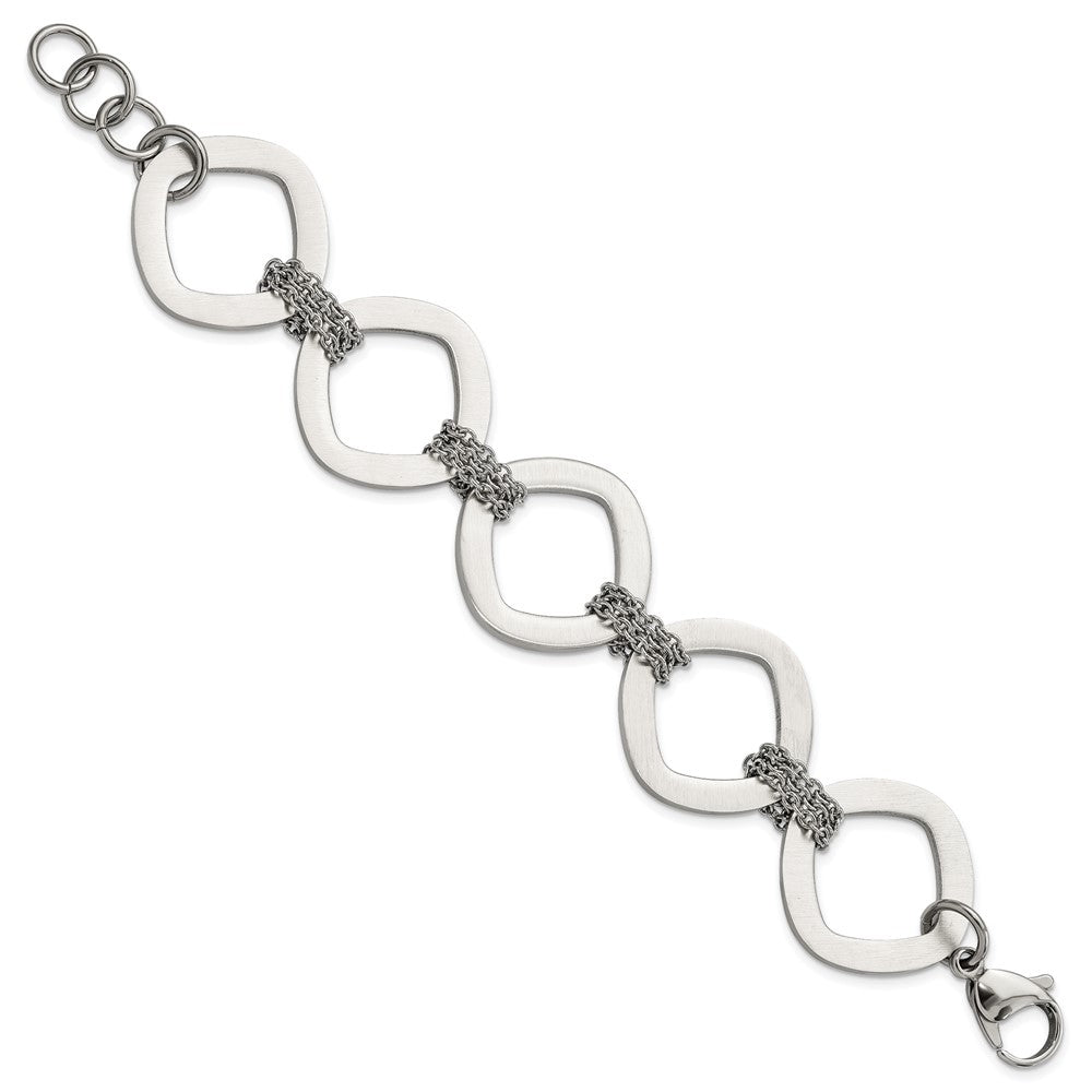 7.5 Zoll Edelstahl Gebürstet Glieder Armband