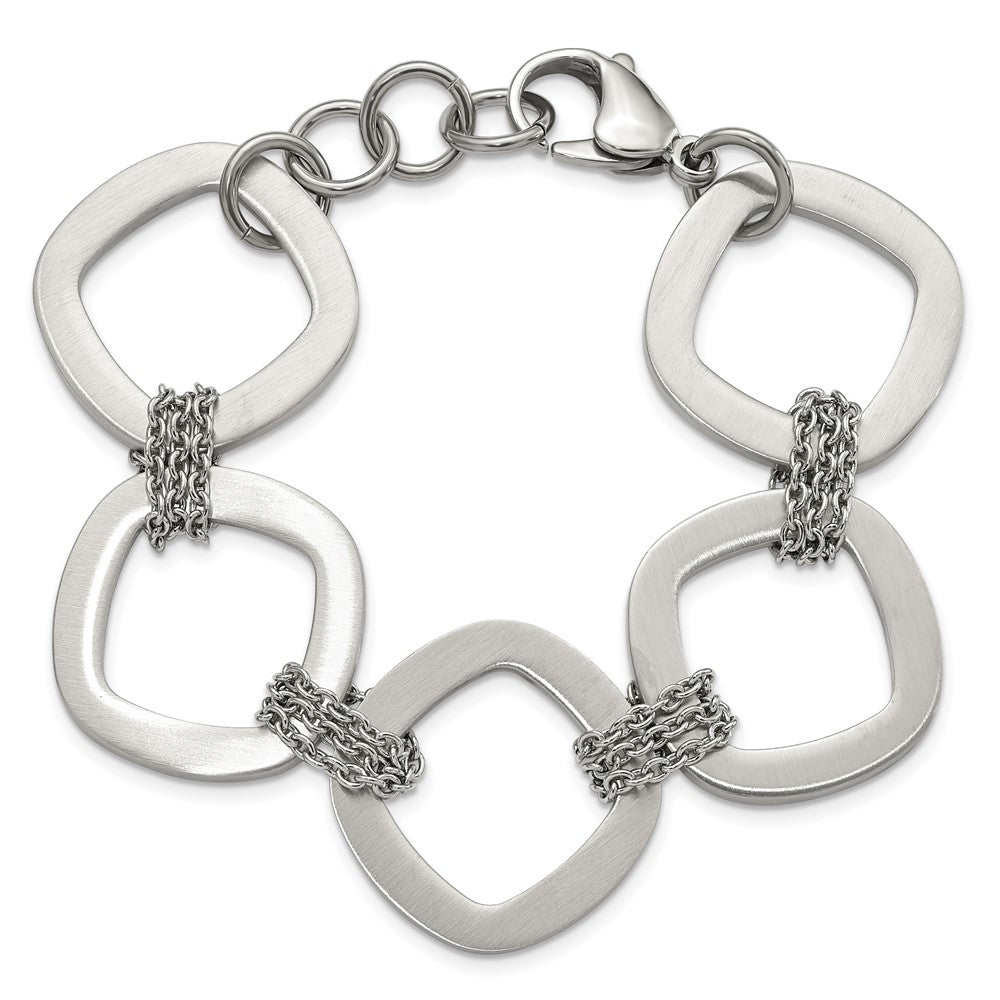 7.5 Zoll Edelstahl Gebürstet Glieder Armband