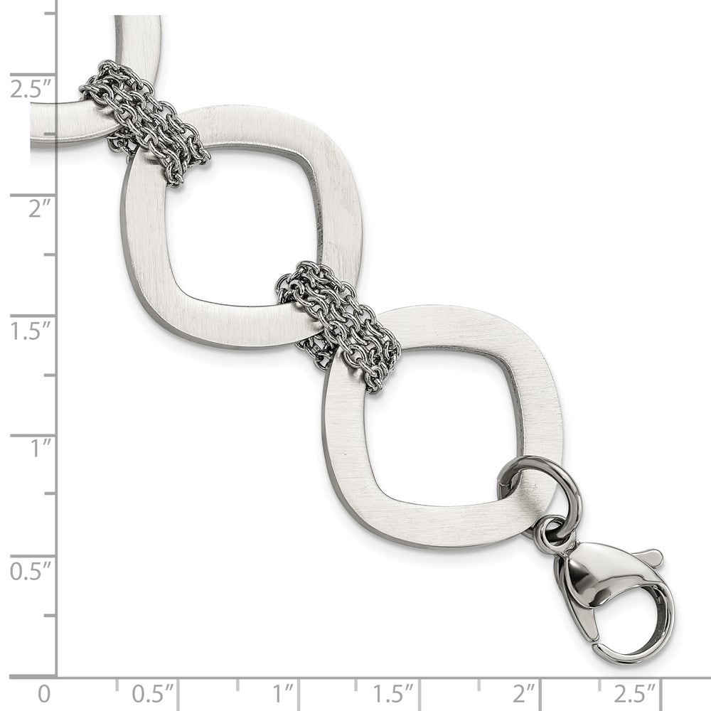 7.5 Zoll Edelstahl Gebürstet Glieder Armband