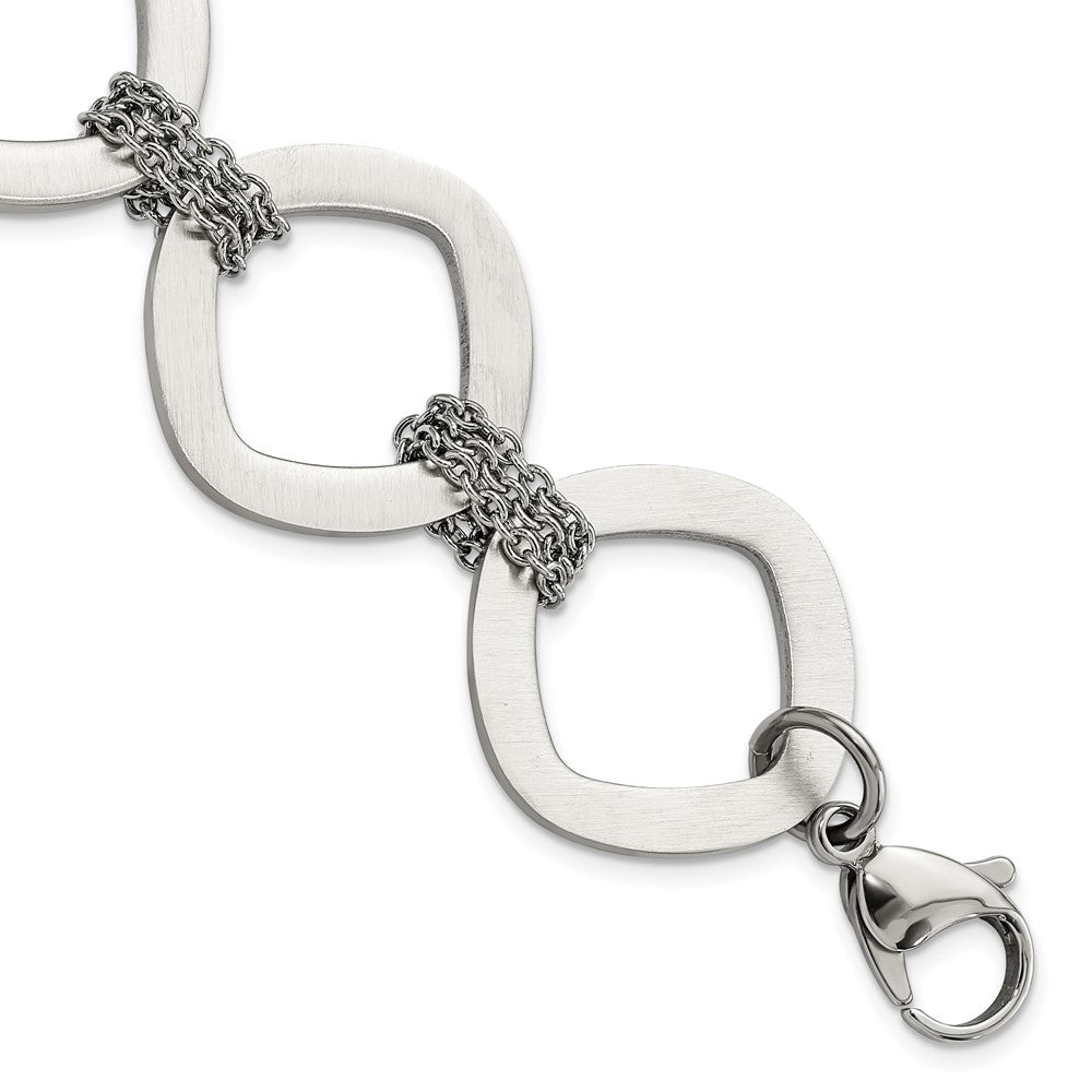 7.5 Zoll Edelstahl Gebürstet Glieder Armband