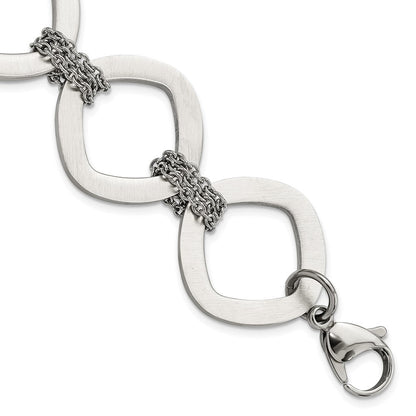 7.5 Zoll Edelstahl Gebürstet Glieder Armband