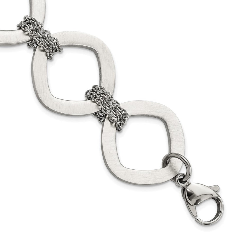 7.5 Zoll Edelstahl Gebürstet Glieder Armband