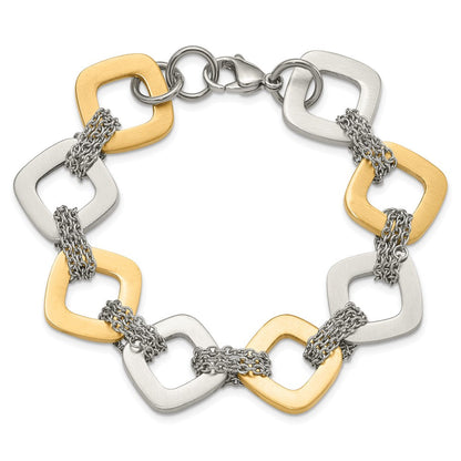 7.5 Zoll Edelstahl Gelb Ip Beschichtet Gebürstet Glieder Armband