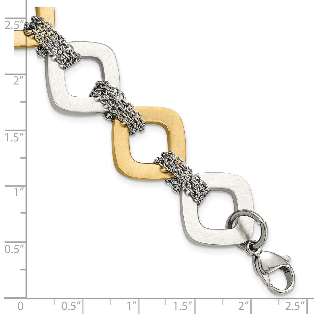 7.5 Zoll Edelstahl Gelb Ip Beschichtet Gebürstet Glieder Armband