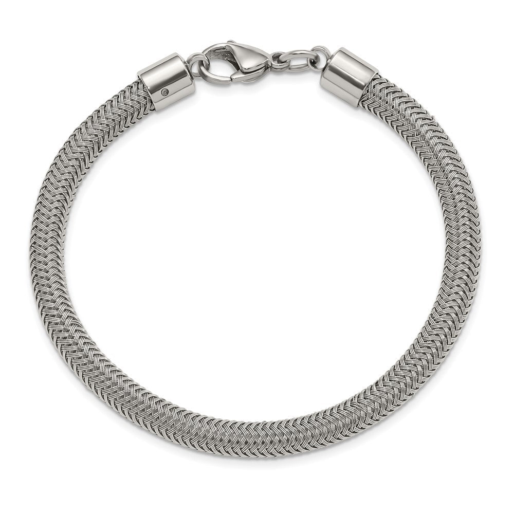 Edelstahl Chisel Poliert und Strukturiert Draht Gliederarmband