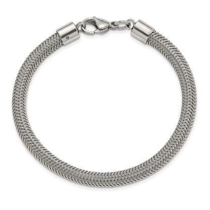Edelstahl Chisel Poliert und Strukturiert Draht Gliederarmband