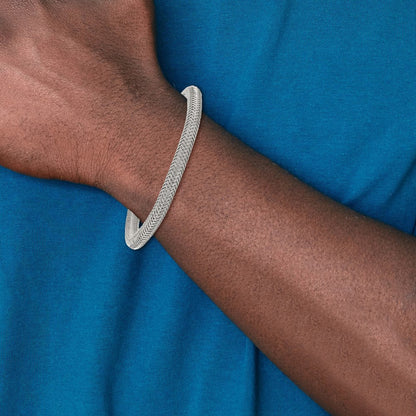 Edelstahl Chisel Poliert und Strukturiert Draht Gliederarmband