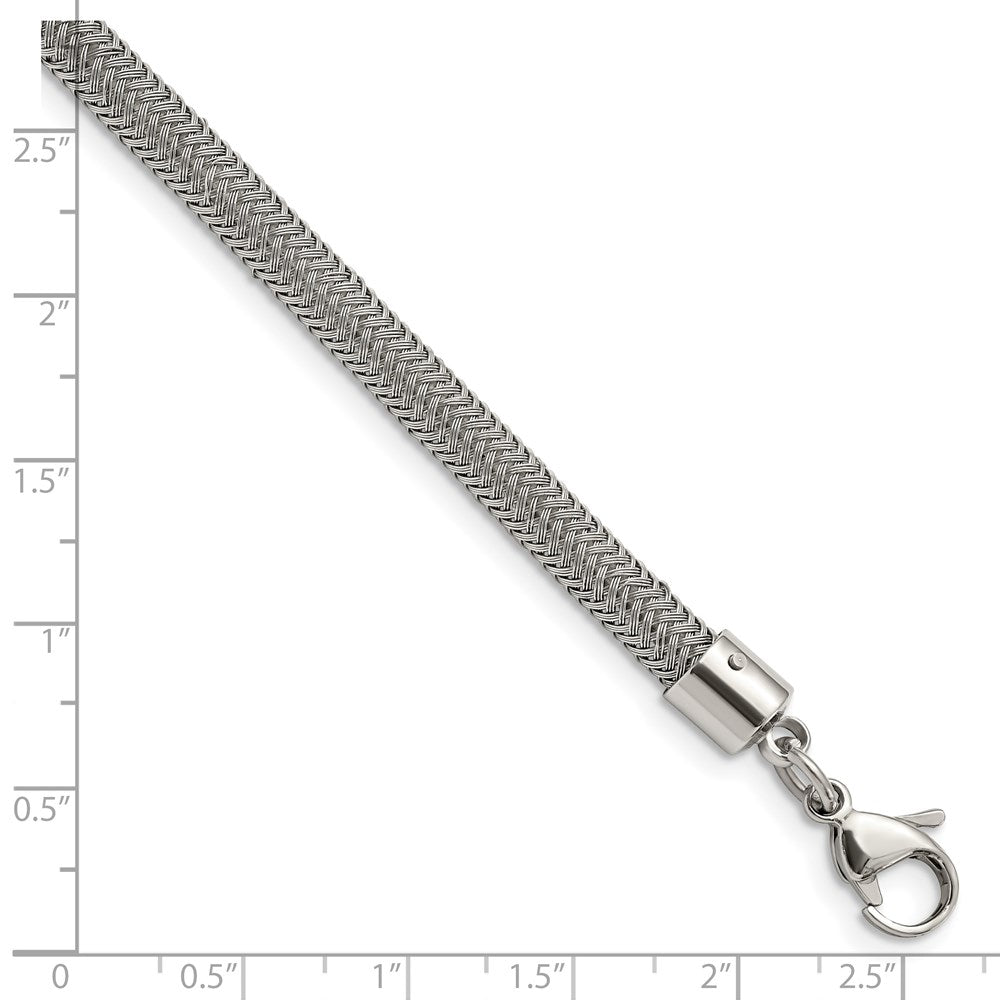 Edelstahl Chisel Poliert und Strukturiert Draht Gliederarmband