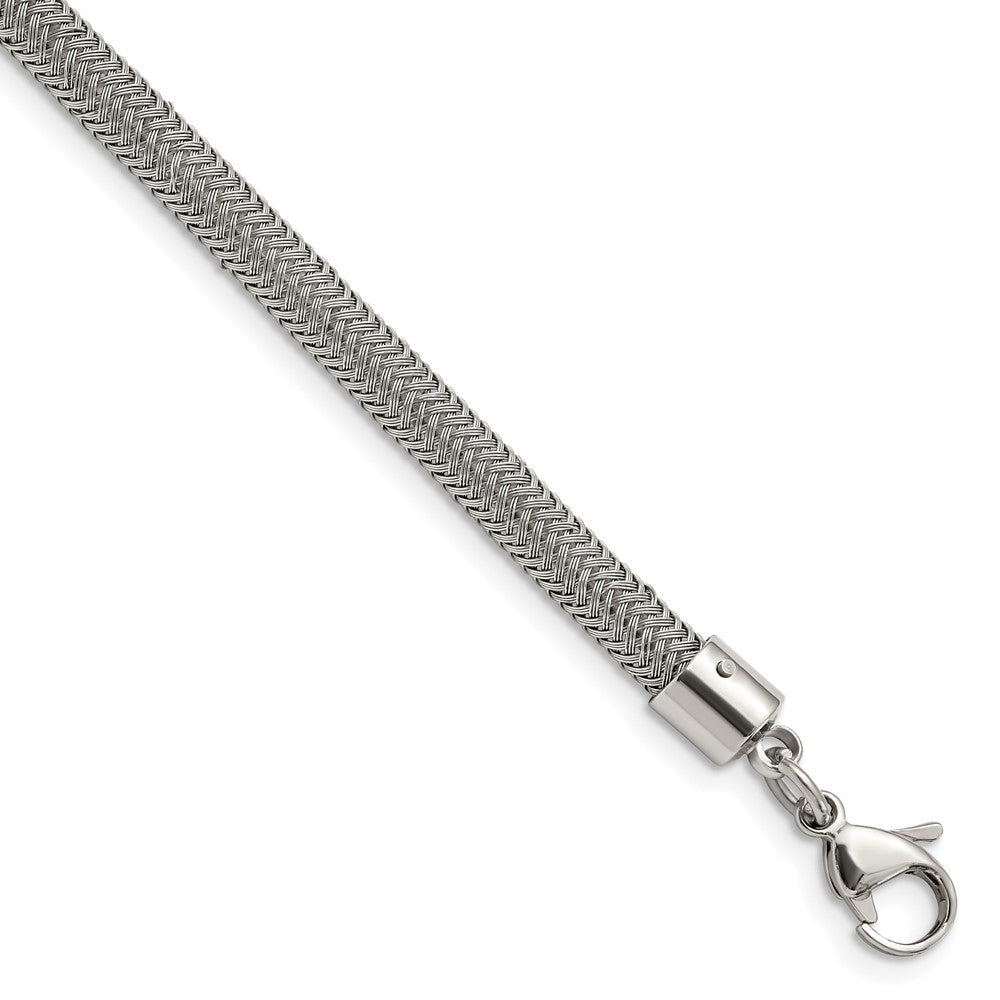 Edelstahl Chisel Poliert und Strukturiert Draht Gliederarmband