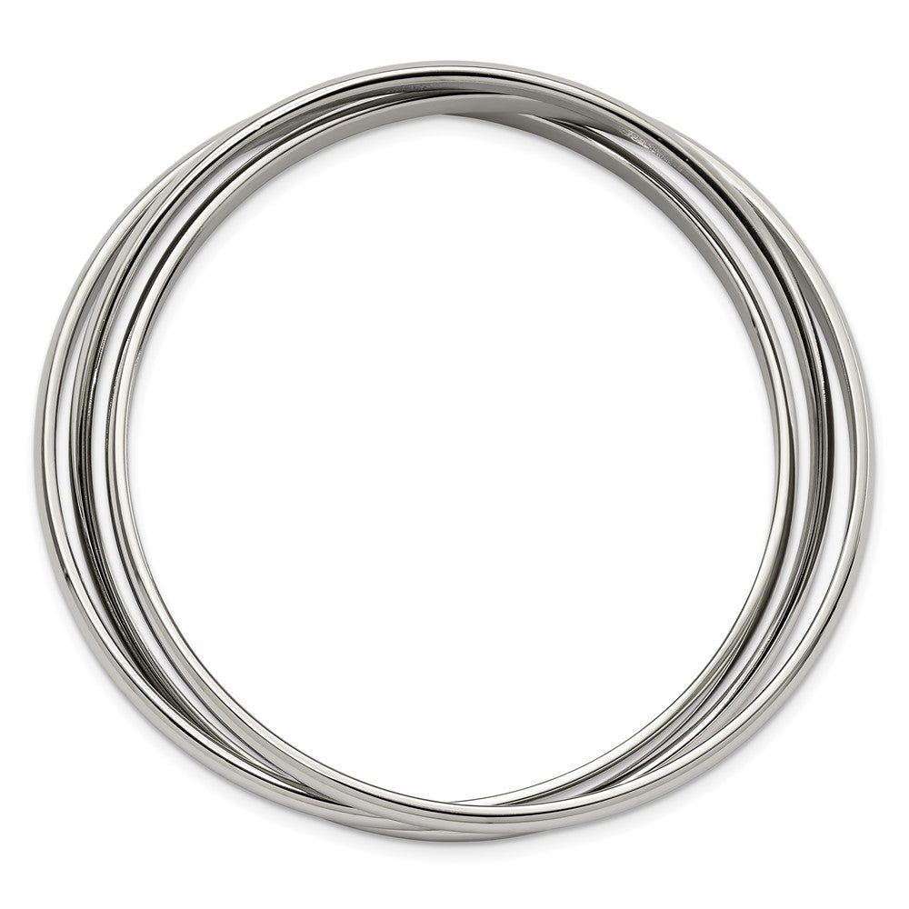 Edelstahl Chisel Poliert 3 Stück Set Of Intertwined Bangles