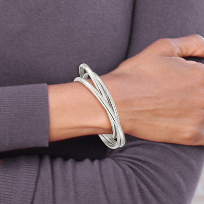 Edelstahl Chisel Poliert 3 Stück Set Of Intertwined Bangles