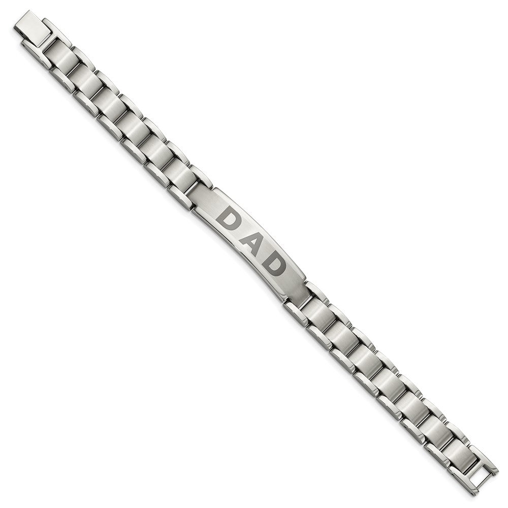 Edelstahl Chisel Gebürstet und Poliert Lasered Dad 8.75 Zoll Armband