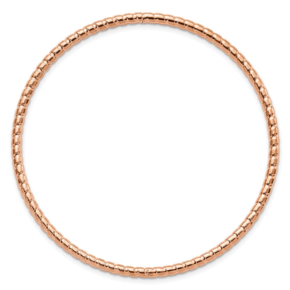 Edelstahl Chisel Poliert und Strukturiert Rose Ip-beschichtet 3mm Armreif