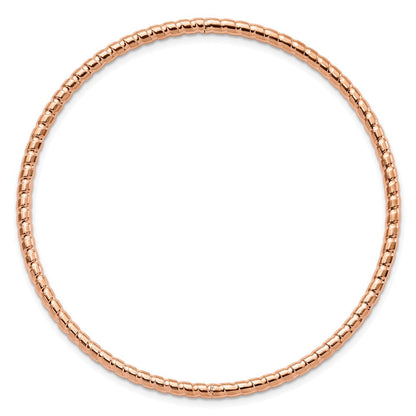 Edelstahl Chisel Poliert und Strukturiert Rose Ip-beschichtet 3mm Armreif
