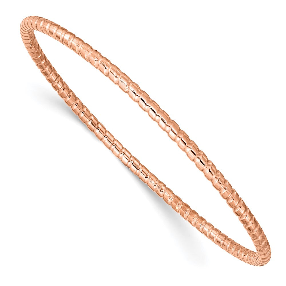 Edelstahl Chisel Poliert und Strukturiert Rose Ip-beschichtet 3mm Armreif