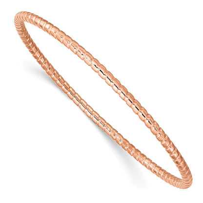 Edelstahl Chisel Poliert und Strukturiert Rose Ip-beschichtet 3mm Armreif