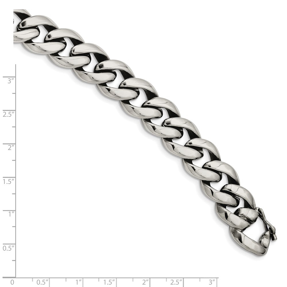 Edelstahl Chisel Poliert Panzer Glieder Gliederarmband