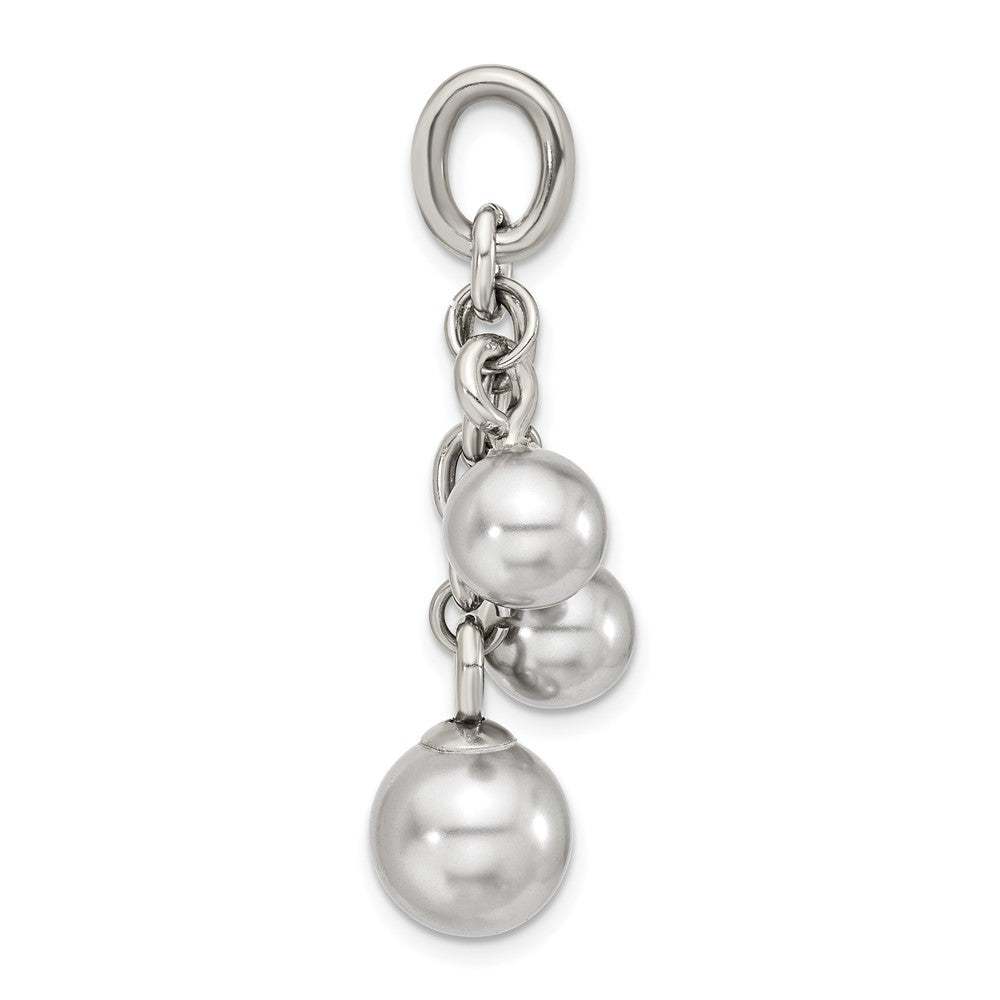 Edelstahl Grau Synthetisch Perle Interchangeable Charm Anhänger
