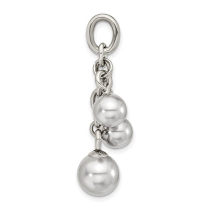 Edelstahl Grau Synthetisch Perle Interchangeable Charm Anhänger