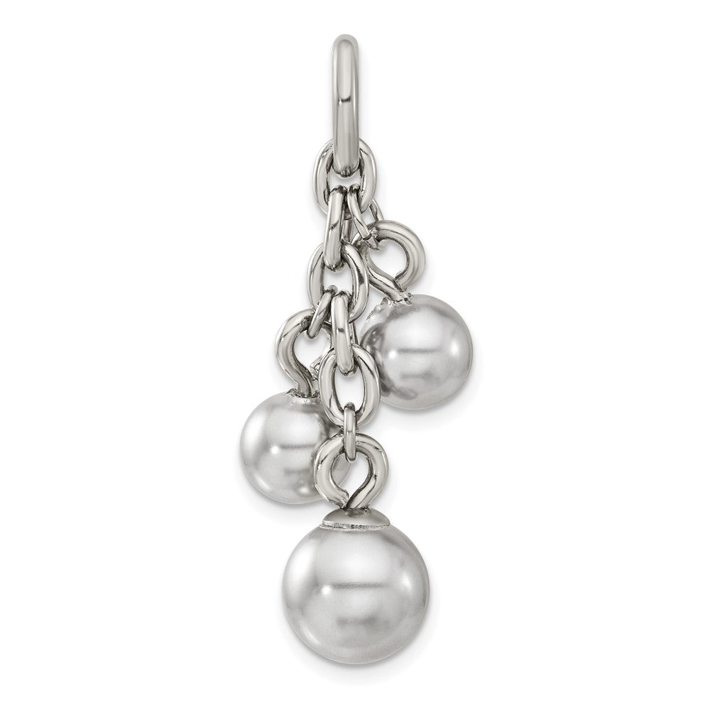 Edelstahl Grau Synthetisch Perle Interchangeable Charm Anhänger