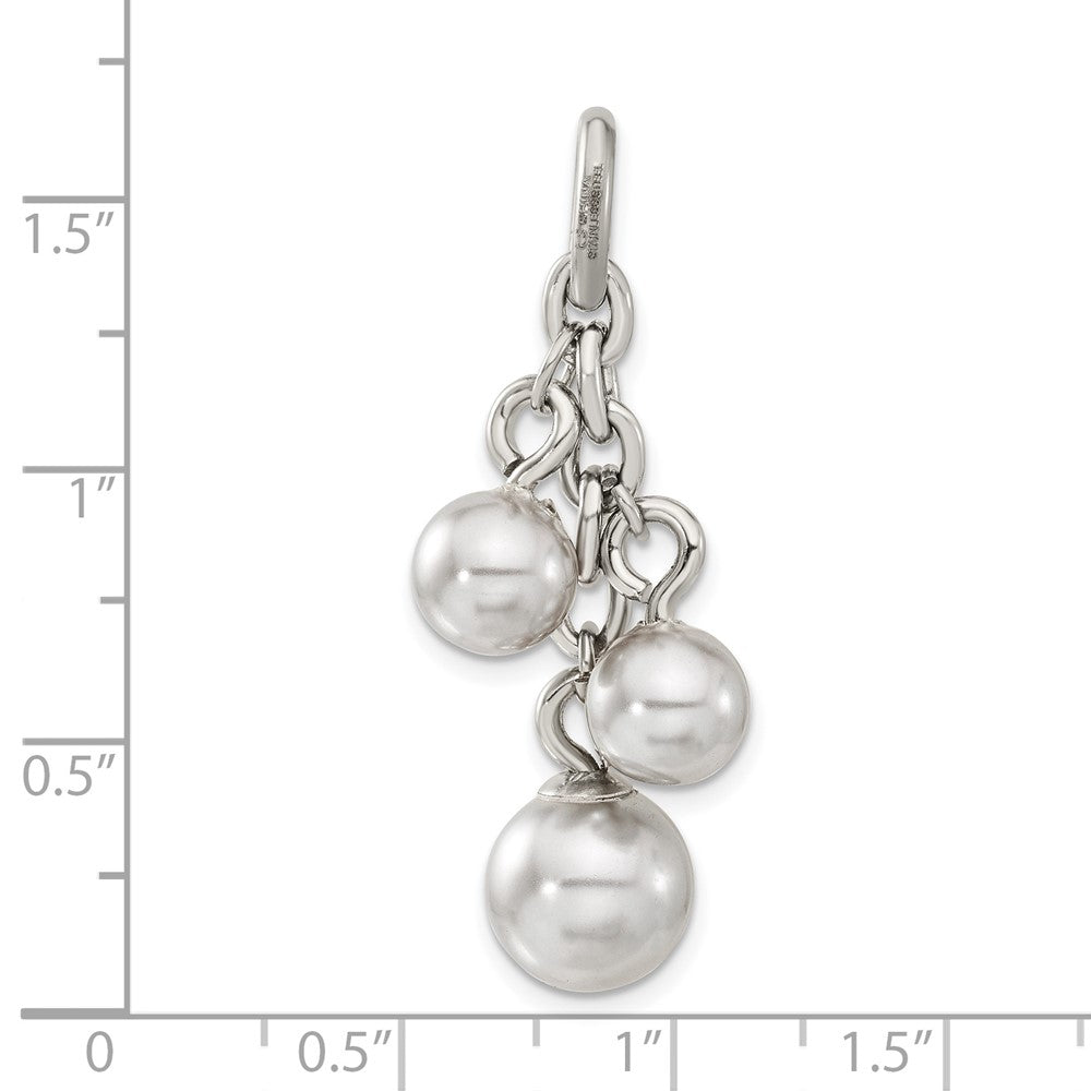Edelstahl Grau Synthetisch Perle Interchangeable Charm Anhänger