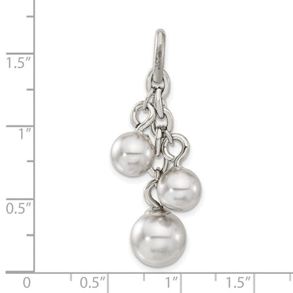 Edelstahl Grau Synthetisch Perle Interchangeable Charm Anhänger