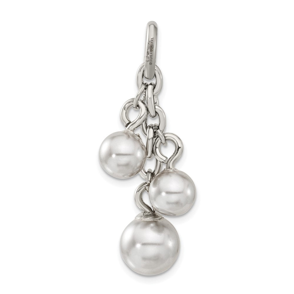 Edelstahl Grau Synthetisch Perle Interchangeable Charm Anhänger