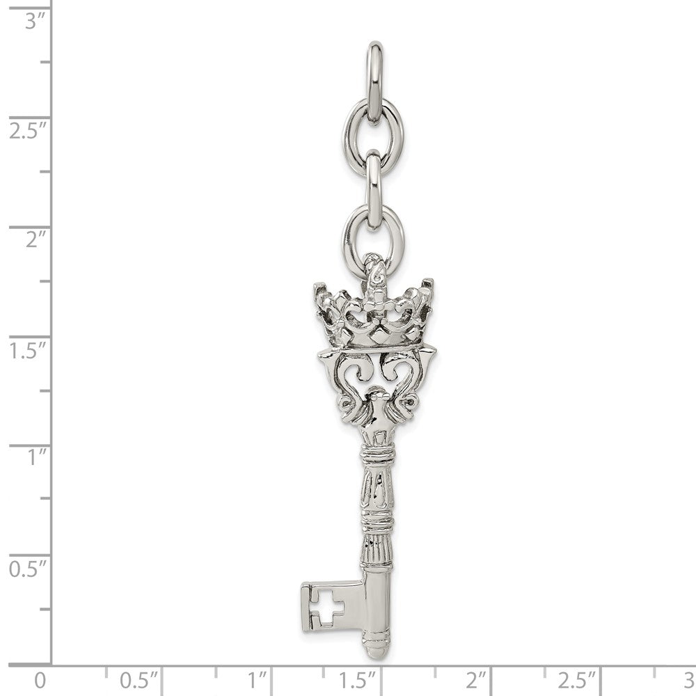 Edelstahl Krone & Key Interchangeable Charm Anhänger