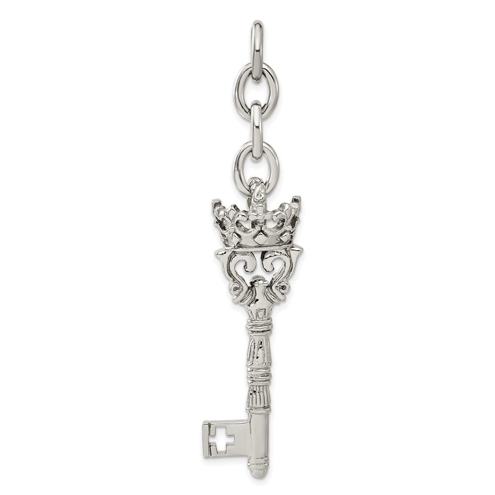 Edelstahl Krone & Key Interchangeable Charm Anhänger