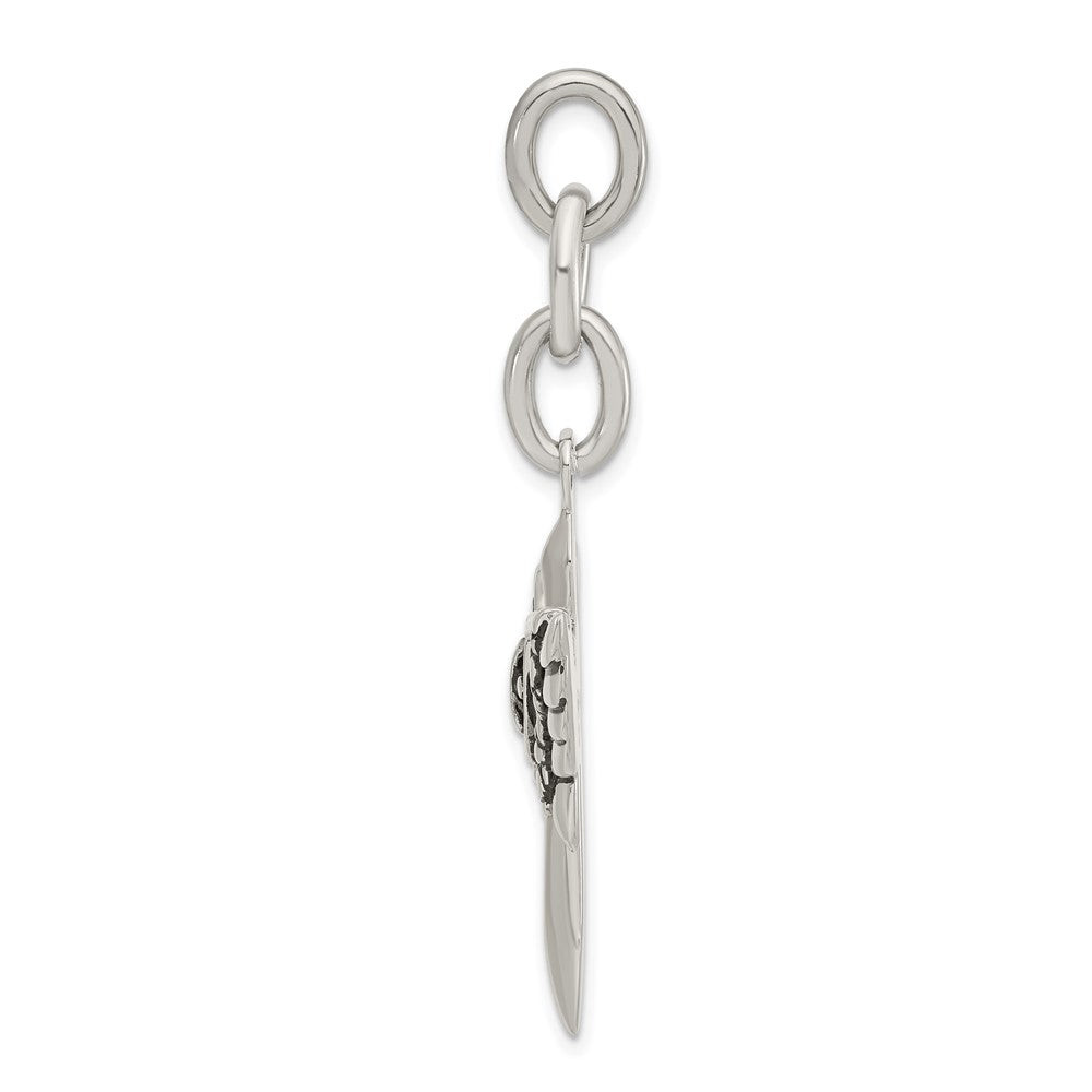 Edelstahl Antikisiert Flügel mit Kreuz Interchangeable Charm Anhänger