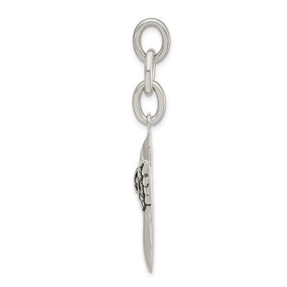 Edelstahl Antikisiert Flügel mit Kreuz Interchangeable Charm Anhänger