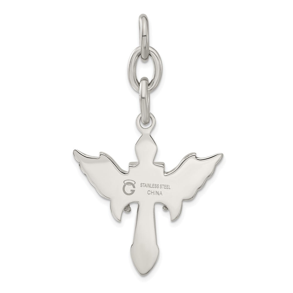 Edelstahl Antikisiert Flügel mit Kreuz Interchangeable Charm Anhänger