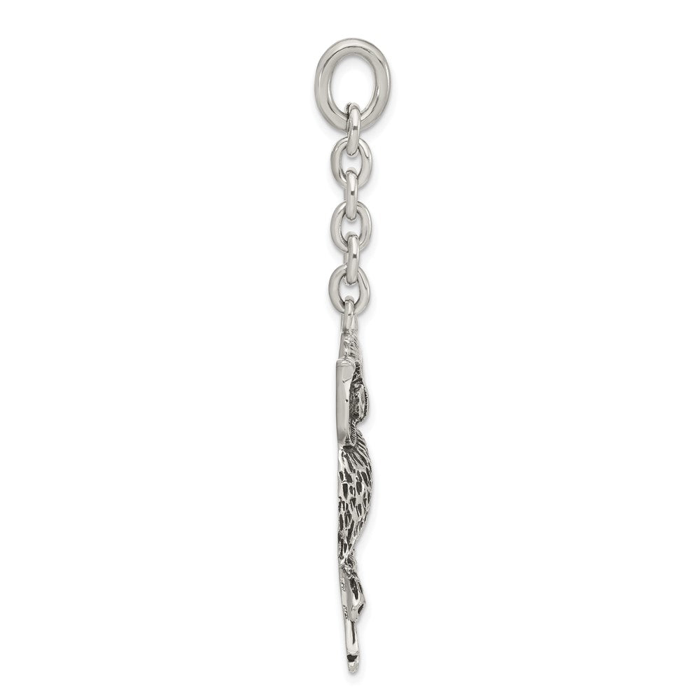 Edelstahl Antikisiert Eule mit Zirkonia Interchangeable Charm Anhänger