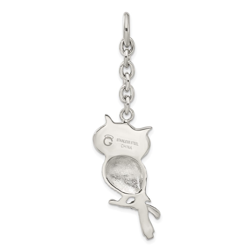 Edelstahl Antikisiert Eule mit Zirkonia Interchangeable Charm Anhänger