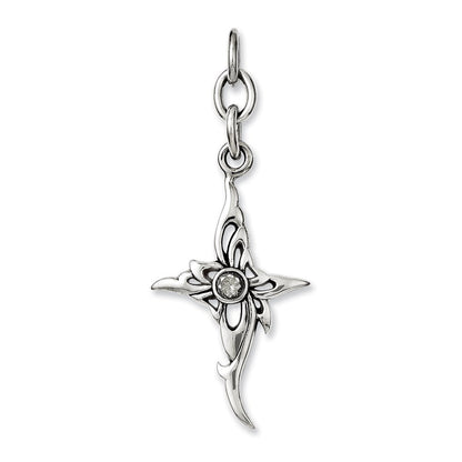 Edelstahl Kreuz mit Zirkonia Interchangeable Charm Anhänger