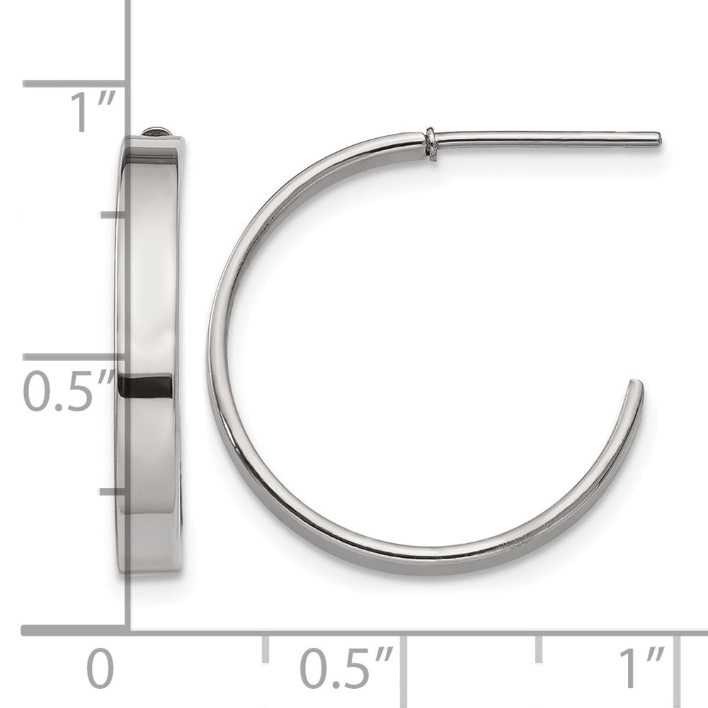 Edelstahl Chisel Poliert 20mm Diameter 3mm J Creole Ohrstecker