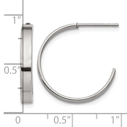 Edelstahl Chisel Poliert 20mm Diameter 3mm J Creole Ohrstecker