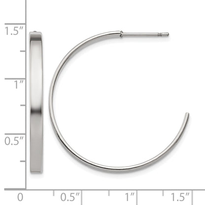 Edelstahl Chisel Poliert 33mm Diameter 3mm J Creole Ohrstecker