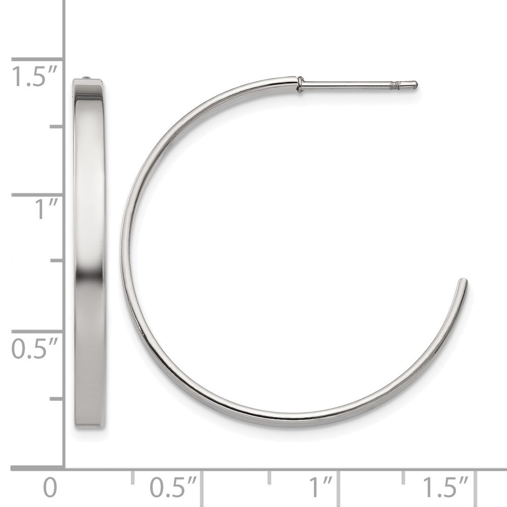 Edelstahl Chisel Poliert 33mm Diameter 3mm J Creole Ohrstecker