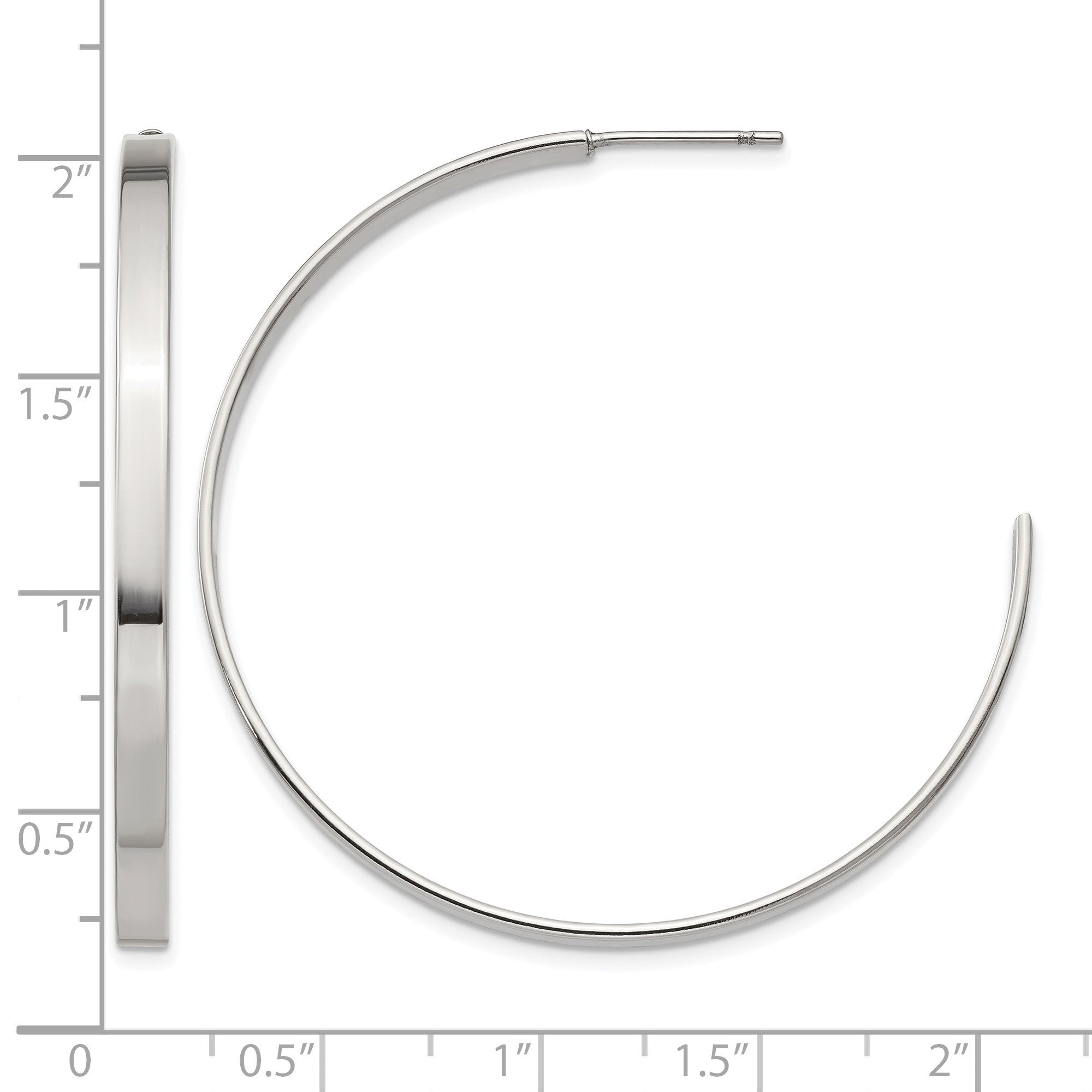 Edelstahl Chisel Poliert 44mm Diameter 3mm J Creole Ohrstecker
