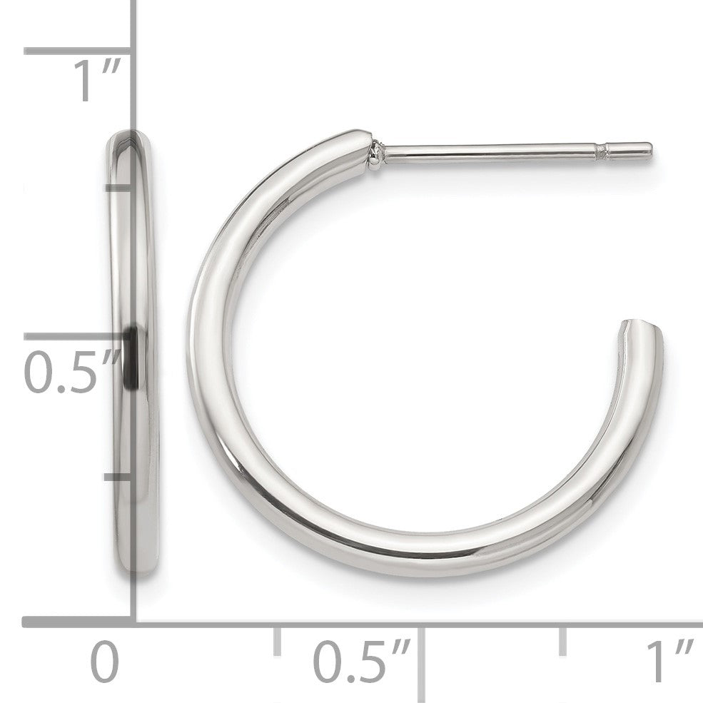 Edelstahl Chisel Poliert 19mm Diameter 2mm J Creole Ohrstecker