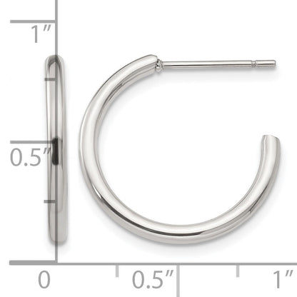 Edelstahl Chisel Poliert 19mm Diameter 2mm J Creole Ohrstecker