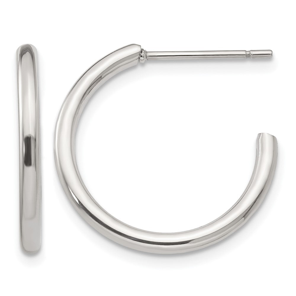 Edelstahl Chisel Poliert 19mm Diameter 2mm J Creole Ohrstecker
