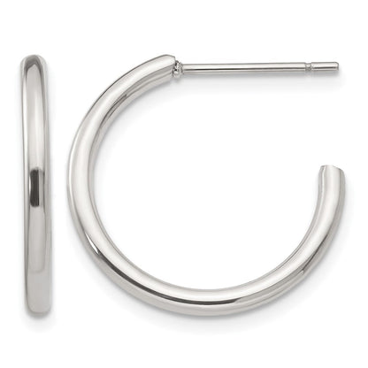 Edelstahl Chisel Poliert 19mm Diameter 2mm J Creole Ohrstecker