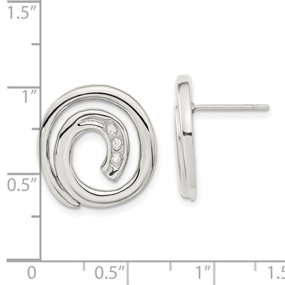 Edelstahl Zirkonia Wirbel Kreis Ohrringe