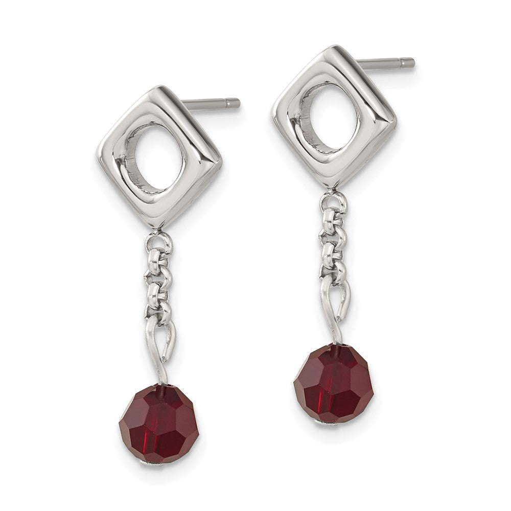 Edelstahl Rot Swarovski Kristall Stecker Ohrhänger