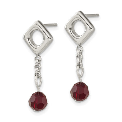 Edelstahl Rot Swarovski Kristall Stecker Ohrhänger