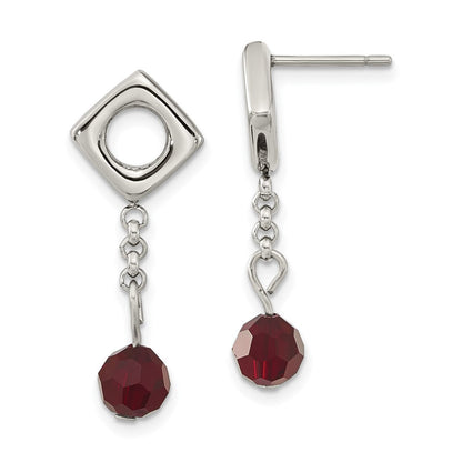 Edelstahl Rot Swarovski Kristall Stecker Ohrhänger