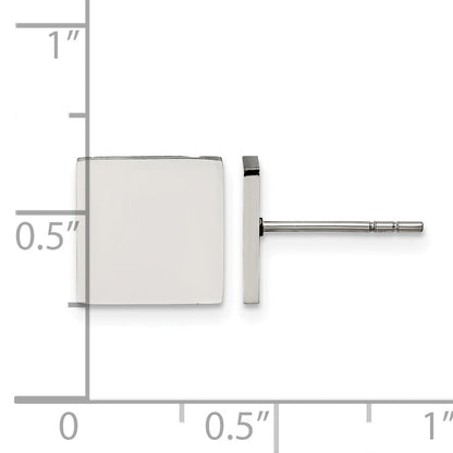 Edelstahl Chisel Poliert Quadratisch Ohrstecker